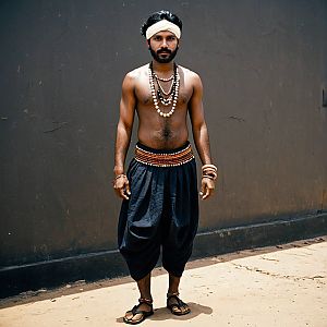 Man in Traditional Sambalpuri Costume