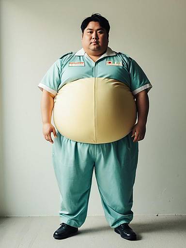 Man Wearing Realistic Fat Gum Cosplay Costume Taishiro Toyomitsu