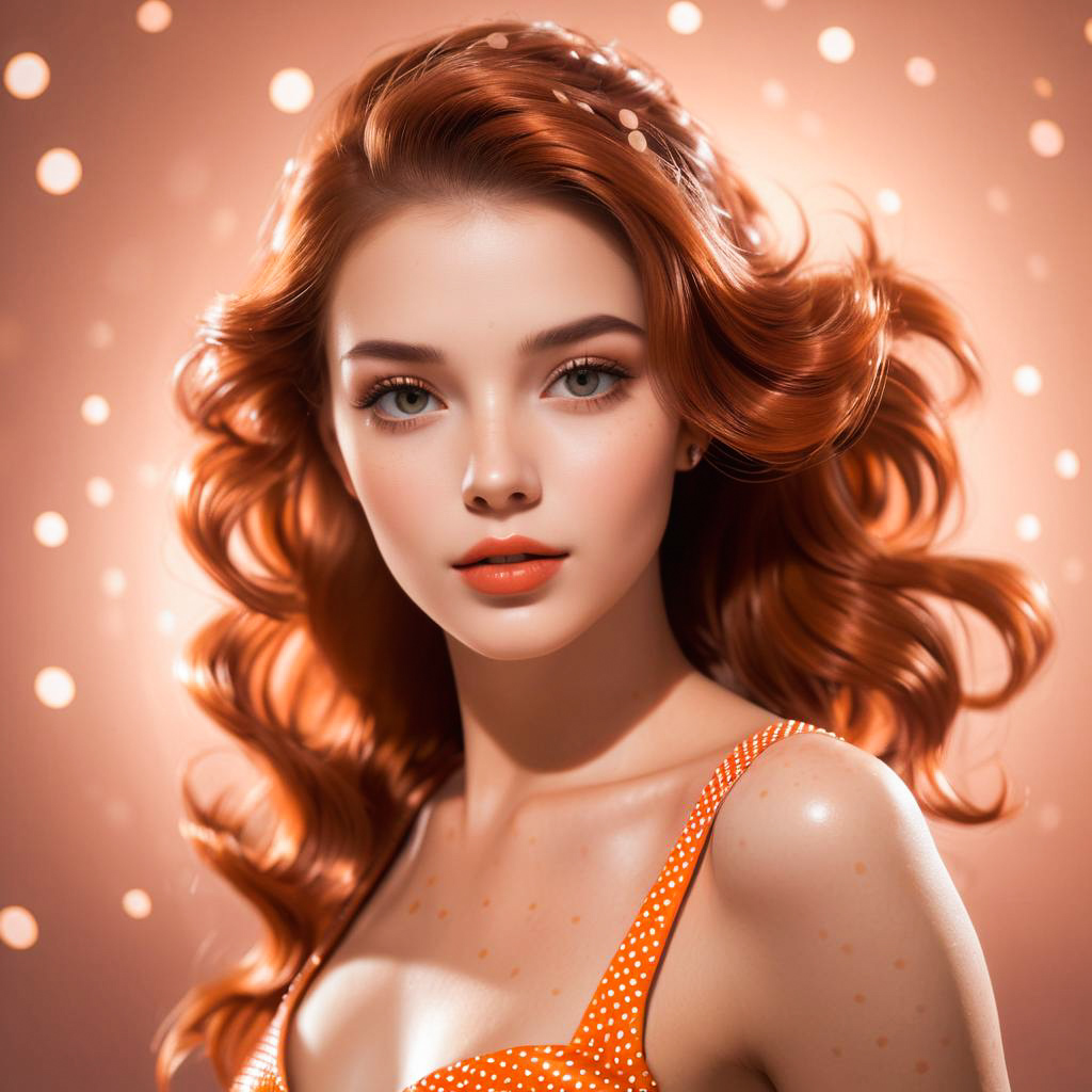 Young Woman with Red Hair in Bokeh Background