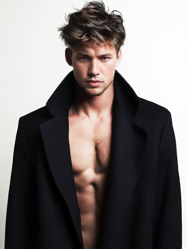 Confident Man in Stylish Black Coat