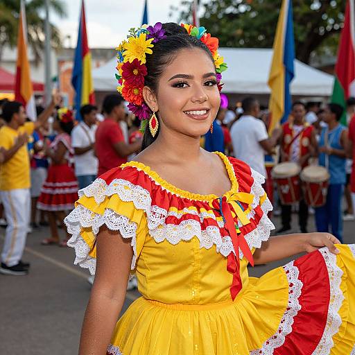 Traditional Folkloric Dancer in Colorful Costume at Cultural Celebration