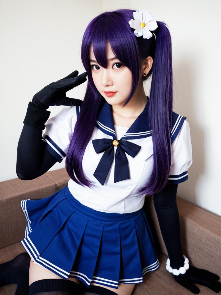 Akebono Kai Ni Cosplay KanColle Woman in Sailor Uniform