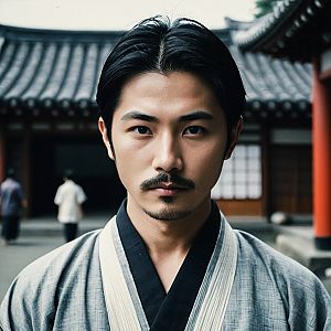 Young Asian Man in Traditional Attire