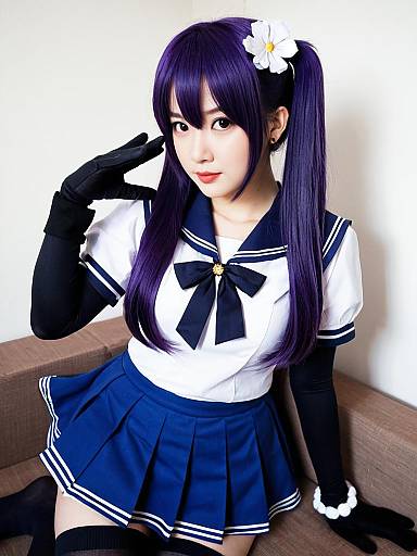 Akebono Kai Ni Cosplay KanColle Woman in Sailor Uniform
