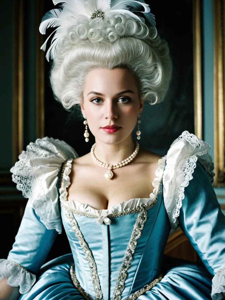 Marie Antoinette Fancy Dress Rococo Style Woman in Historical 18th Century Costume