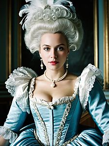 Marie Antoinette Fancy Dress Rococo Style Woman in Historical 18th Century Costume