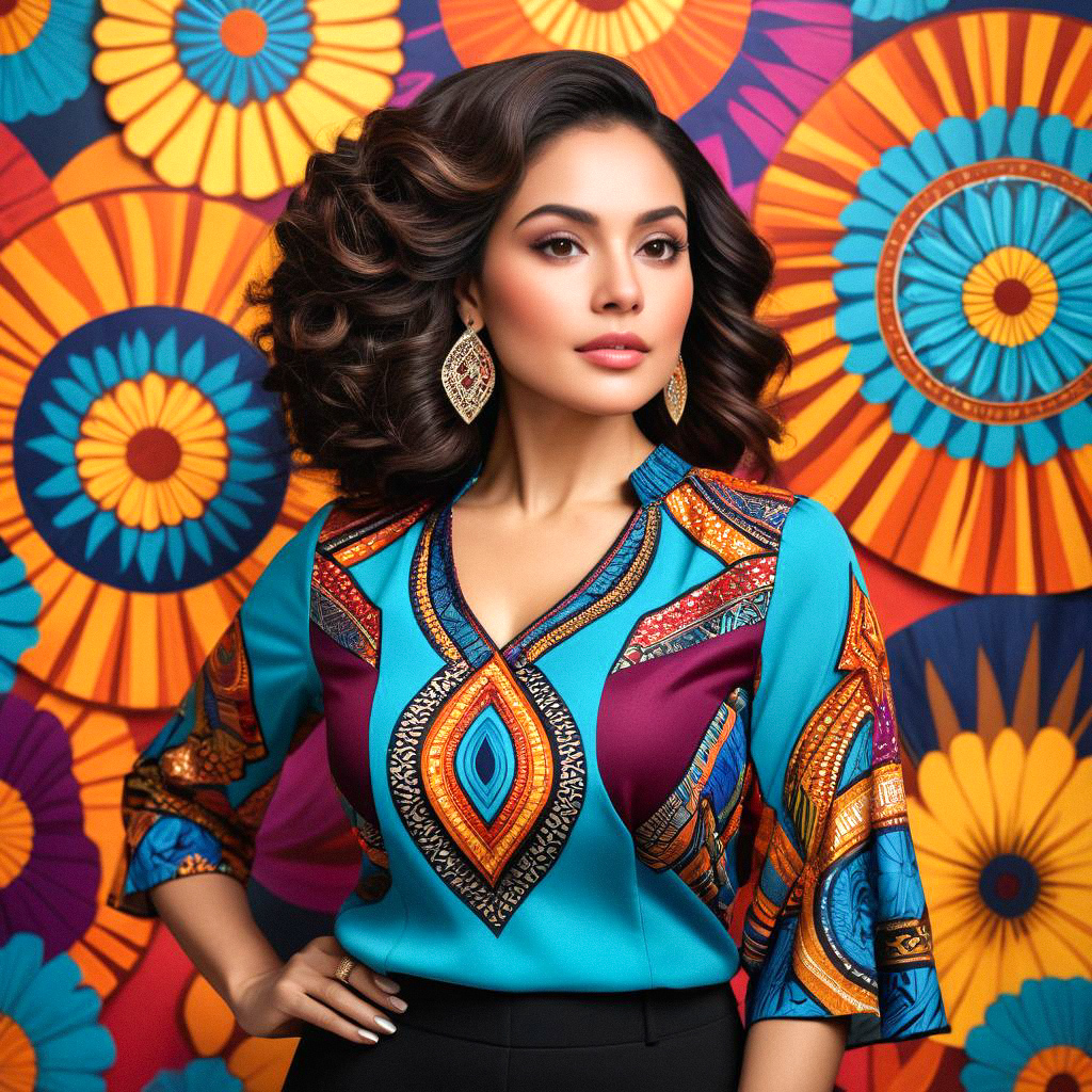 Vibrant Portrait of a Woman in Colorful Garment