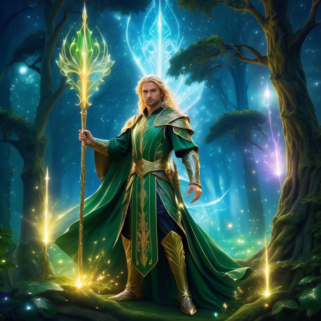 Majestic Elf in Enchanted Forest