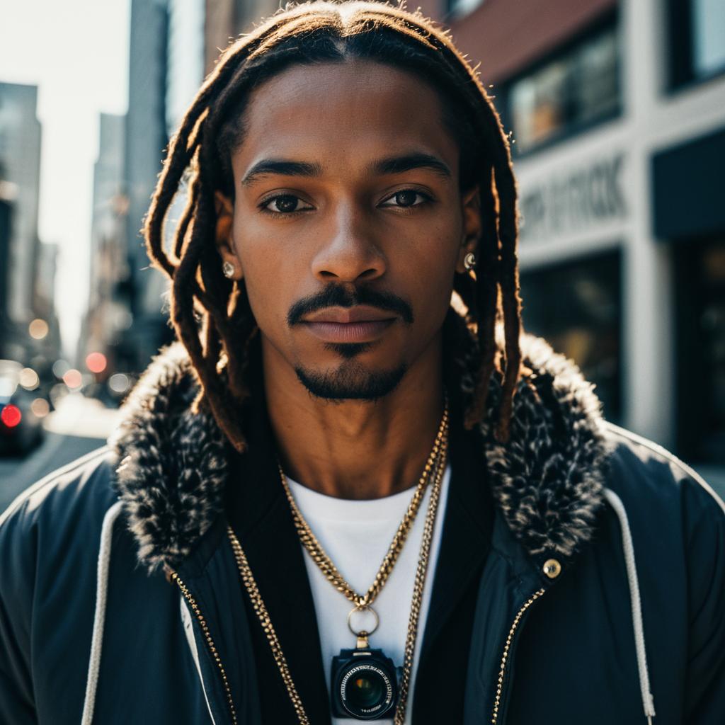 Confident Young Man with Dreadlocks in Urban Setting