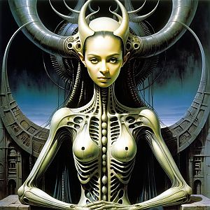 Futuristic Humanoid Art with Organic Design