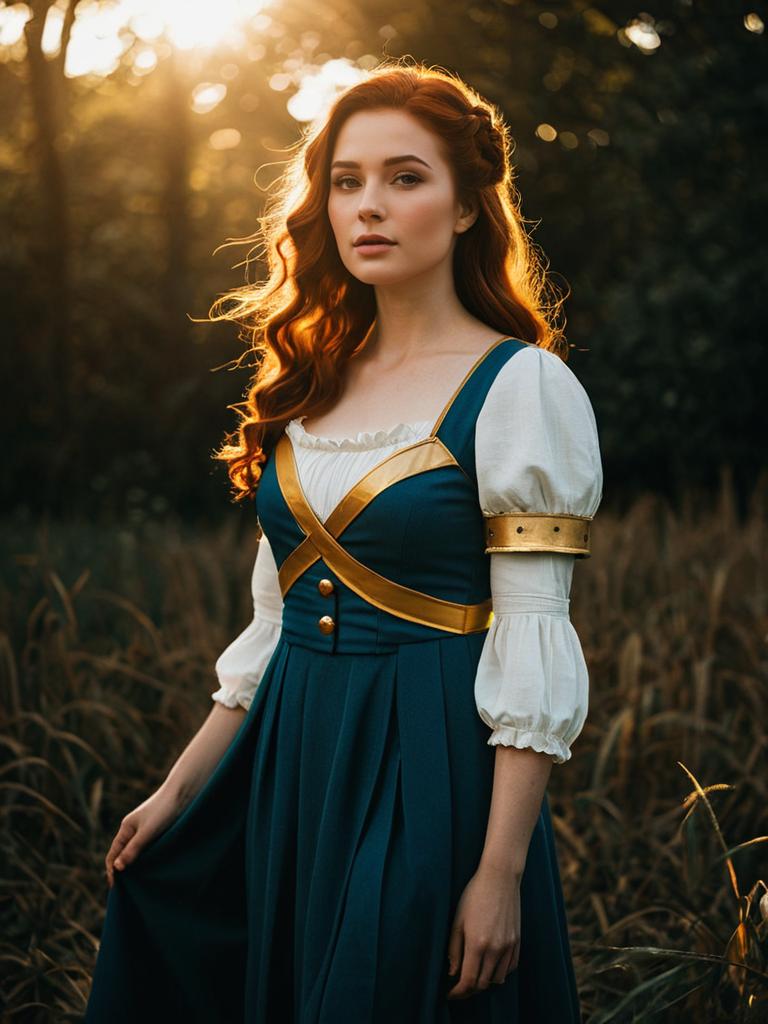 Sexy Cosplay Woman Wearing Cornelia Li Britannia Costume Outdoors