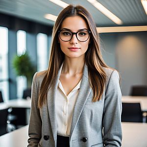 Confident Young Businesswoman in Modern Office