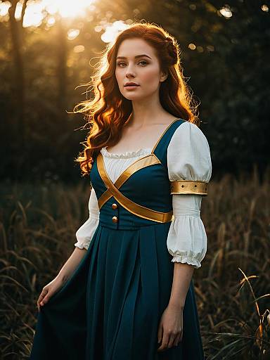 Sexy Cosplay Woman Wearing Cornelia Li Britannia Costume Outdoors