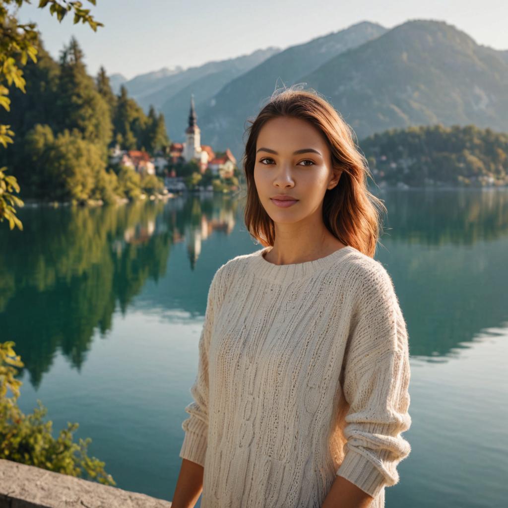 Elegant Woman in Serene Natural Setting