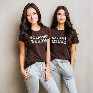 Two young women in matching outfits