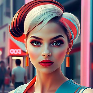 Vibrant Woman Portrait with Colorful Hair