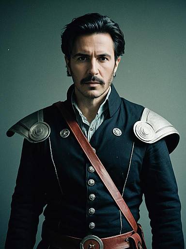 Man in Anya Forger Cosplay with Shoulder Armor - Photorealistic Portrait