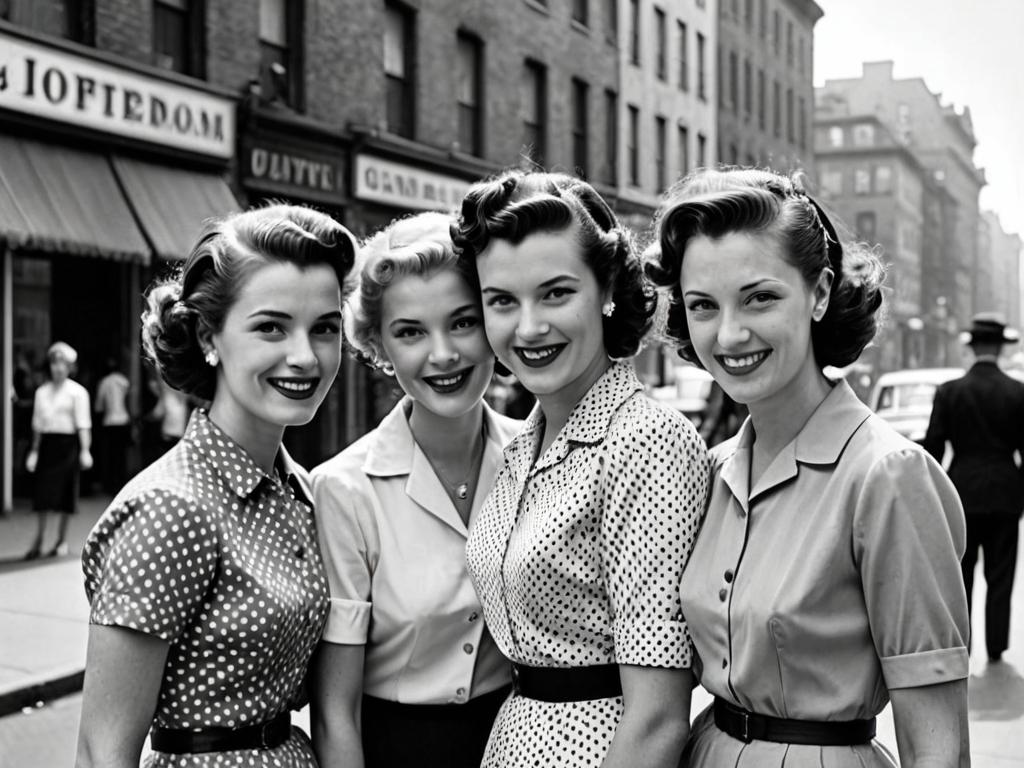 Vintage 1950s Women in Polka-Dots