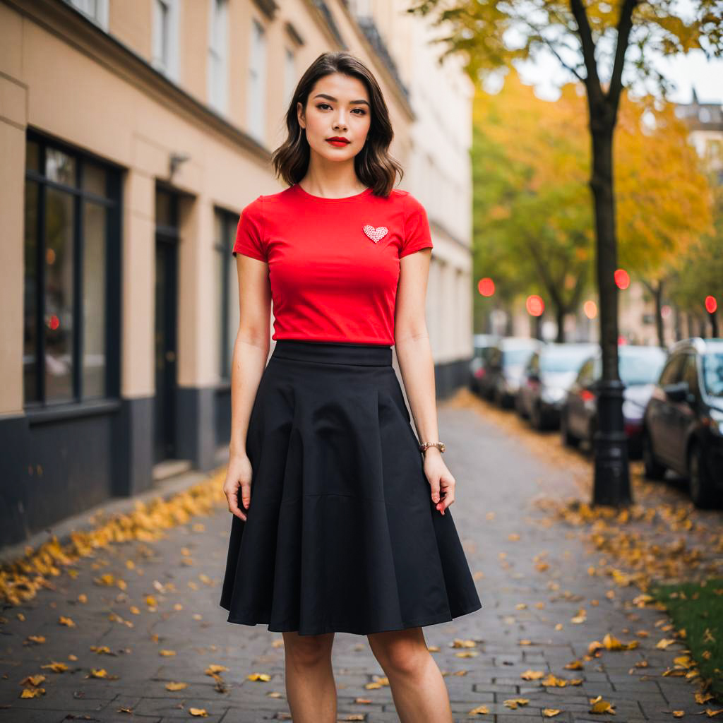 Stylish Woman in Autumn Urban Street