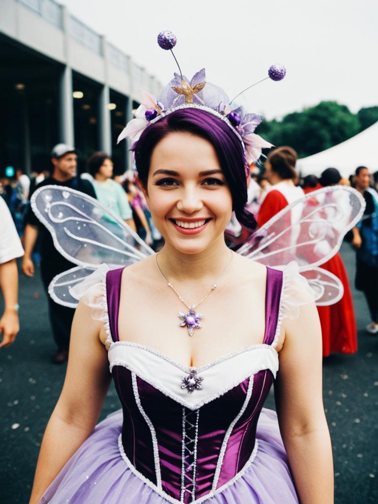 Sugar Plum Fairy Woman Candid Smile at Cosplay Festival