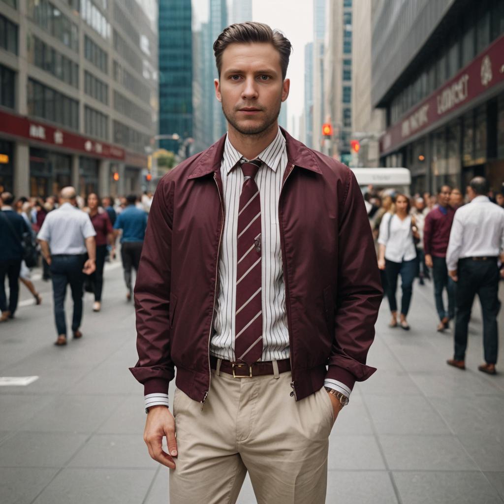 Confident Man in Smart Casuals in Busy City