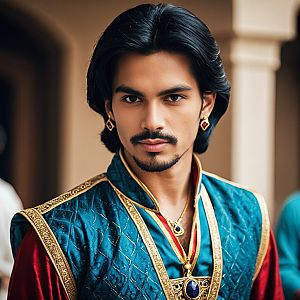 Young Man in Ornate Royal Costume