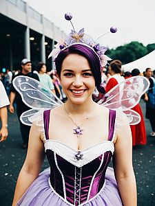 Sugar Plum Fairy Woman Candid Smile at Cosplay Festival