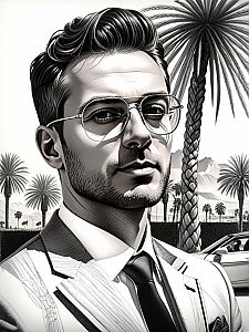 Stylish Man in Aviator Glasses Outdoors