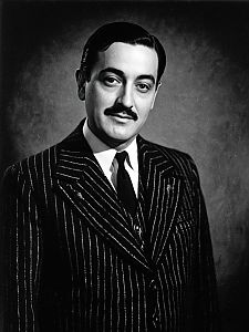 Vintage Gomez Addams Costume Portrait Man in Pinstripe Suit