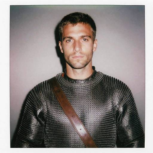 Man in Traditional Chainmail Armor Portrait