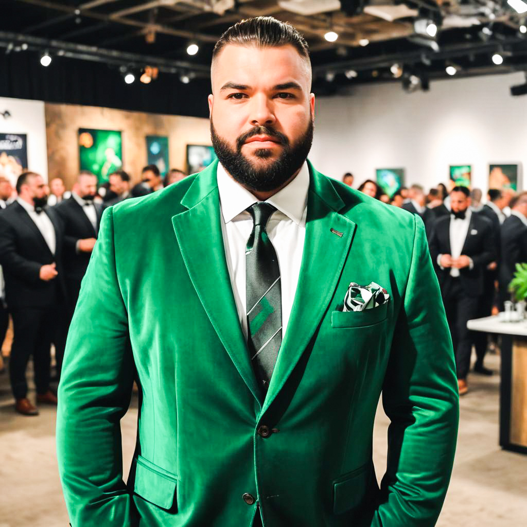 Dapper Man in Green Velvet Suit