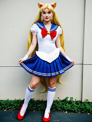Sailor Moon Artemis Cosplay Woman in Classic Anime Outfit
