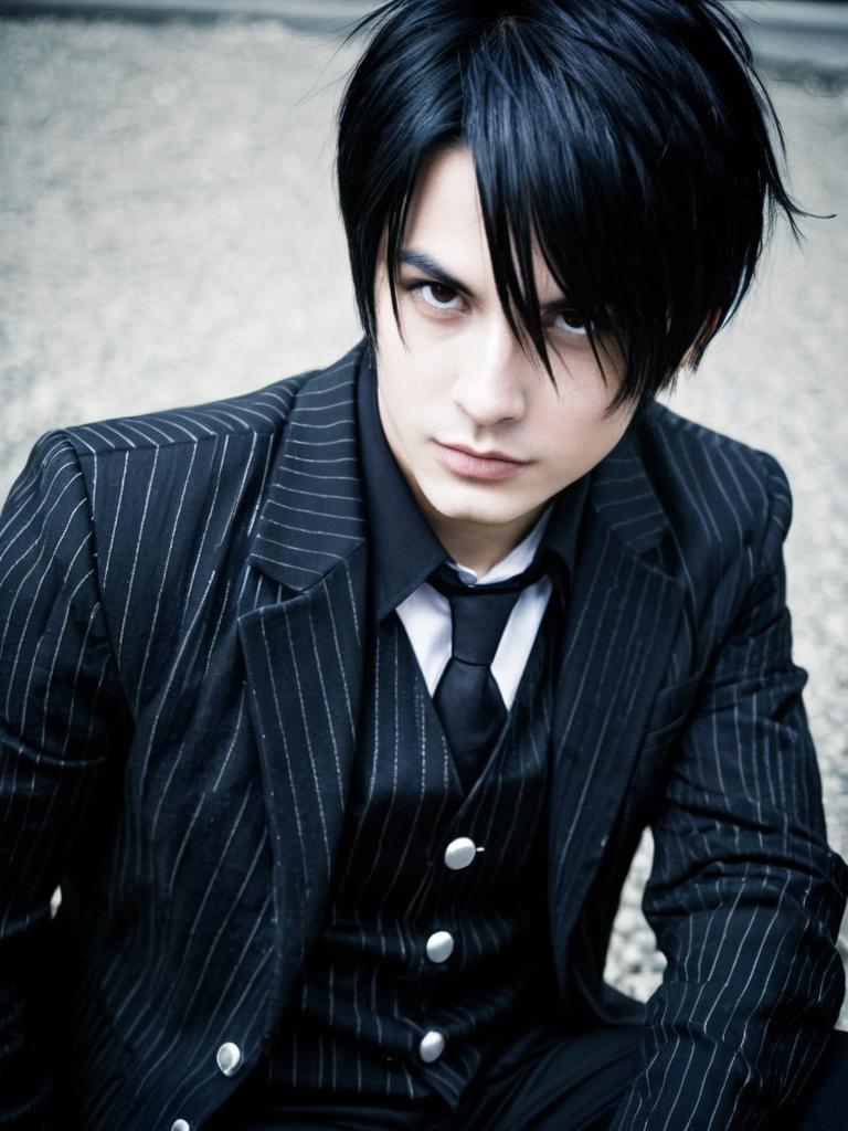 Man Cosplay Chrollo Lucilfer Costume Realistic Photo