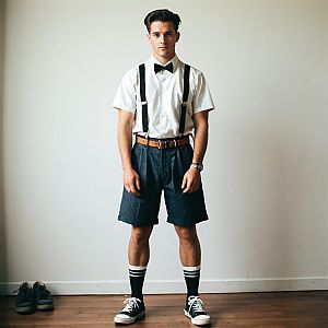 Young Man in Retro Sock Hop Outfit