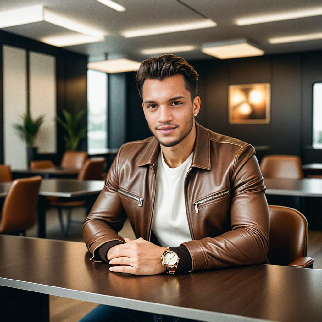 Stylish Young Man in Modern Office