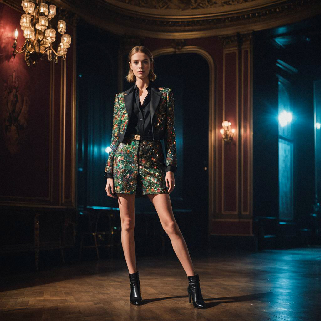 Confident Woman in Opulent Room Confident Woman in Opulent Room