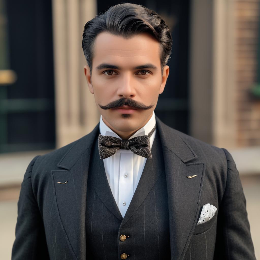 Dapper Man in Vintage Suit with Bow Tie