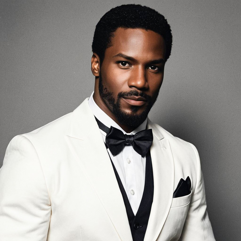 Elegant Man in White Tuxedo