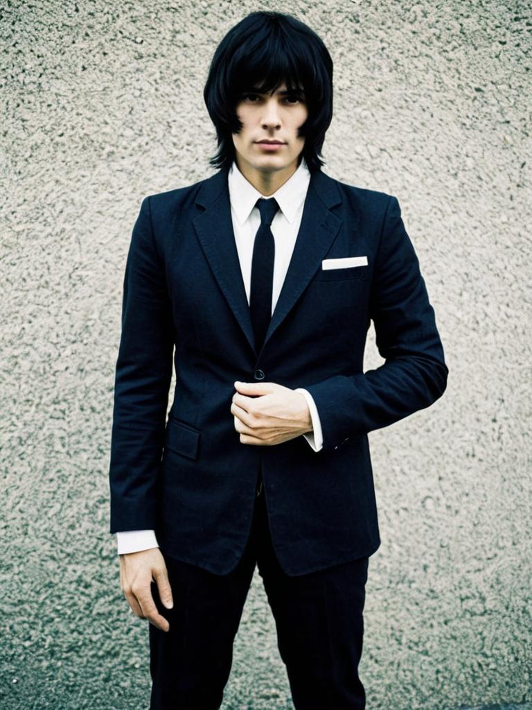Man Cosplaying Bruno Bucciarati Costume Realistic Photo