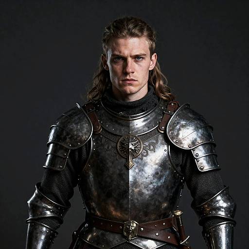 Medieval Knight in Authentic Armor Portrait