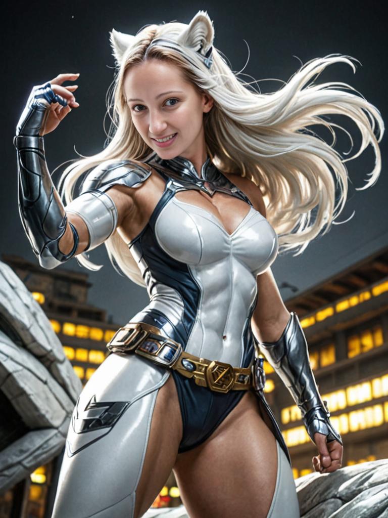 Woman Cosplaying as Ava Ayala, White Tiger