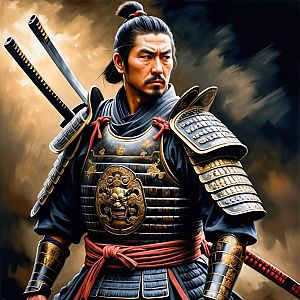 Samurai Warrior in Traditional Armor