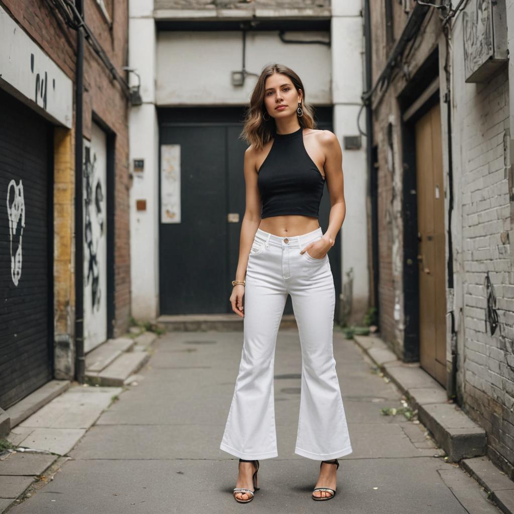 Confident Woman in Urban Alley - Chic Modern Aesthetic