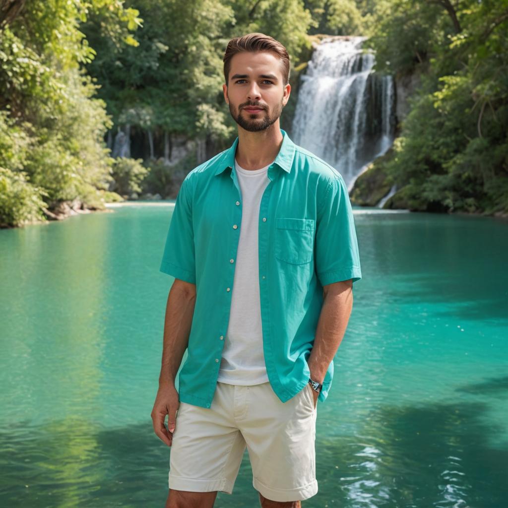 Stylish man at Plitvice Lakes National Park