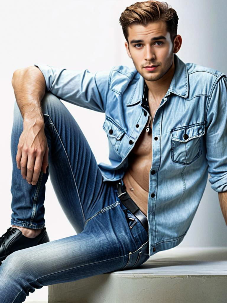 Confident Young Man in Denim