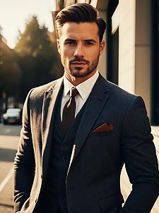 Man in Summer Professional Outfit Photorealistic Fashion Portrait