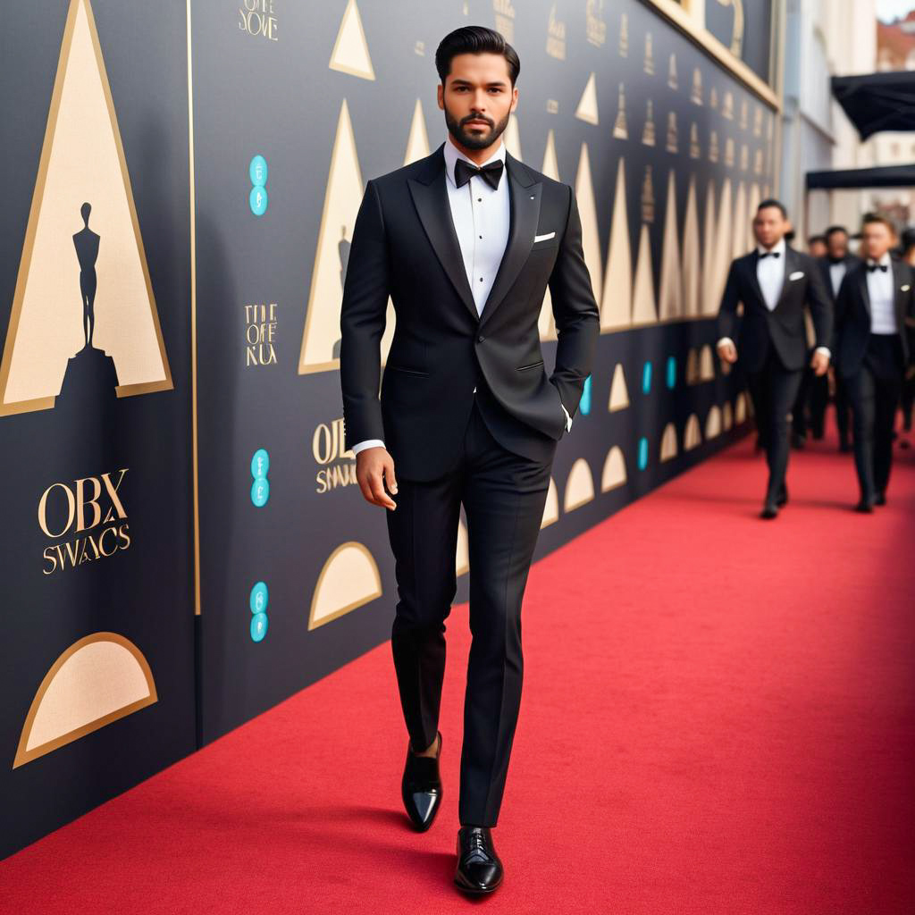 Elegant Man on Red Carpet at Award Ceremony