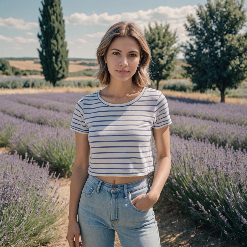 Young Woman in Lavender Field