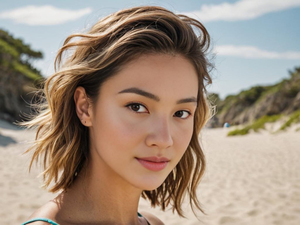 Woman with Beach Hair Portrait