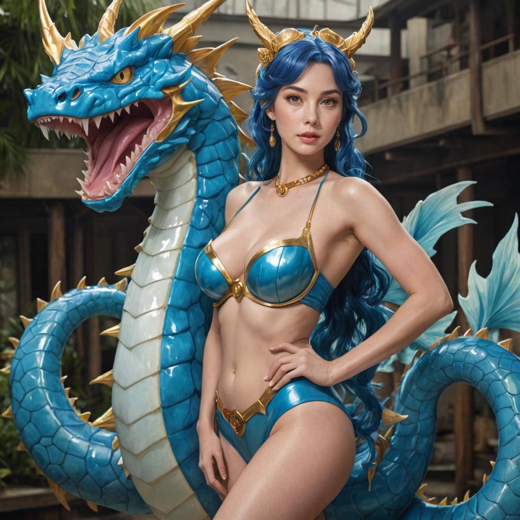 Cosplay Woman with Gyarados Pokémon